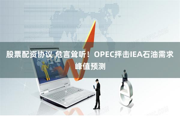 股票配资协议 危言耸听！OPEC抨击IEA石油需求峰值预测